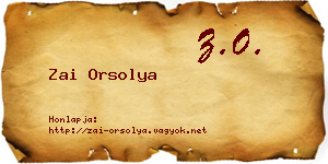 Zai Orsolya névjegykártya